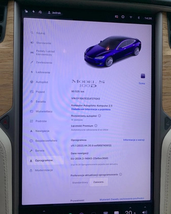 Tesla Model S cena 154900 przebieg: 89000, rok produkcji 2018 z Bukowno małe 301